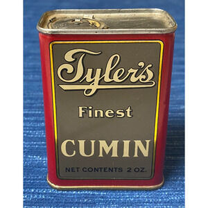 Vtg Spice Tin S H Tyler & Son San Francisco Cumin Empty Kitchen Decor Tyler's
